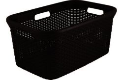 Curver 45 Litre Rattan Basket Dark Brown